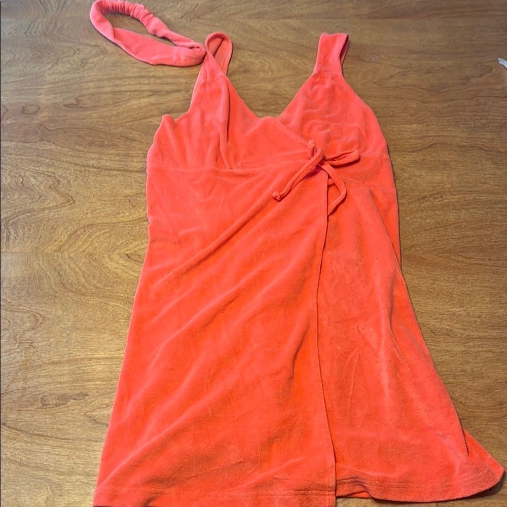 Charlotte Coral Wrap Dress Swim Cover